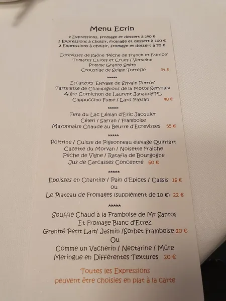 menu 0 of Restaurant Greuze