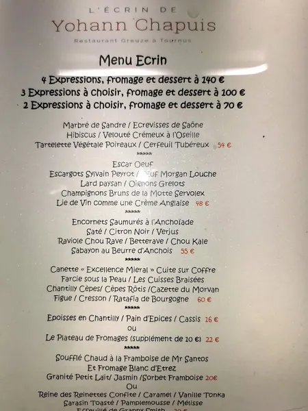 menu 2 of Restaurant Greuze