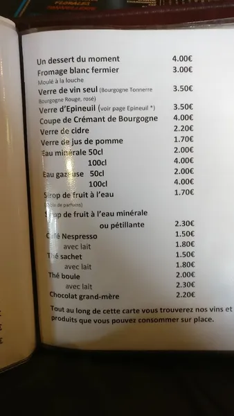 menu 1 of Autour du Pressoir