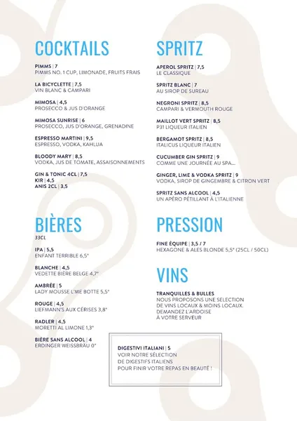 menu 2 of Café Vélo Nevers (restaurant & chambres)