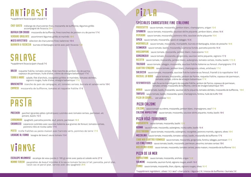 menu 0 of Ti Amo Maria
