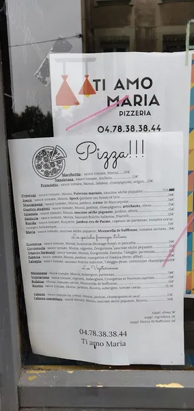 menu 2 of Ti Amo Maria