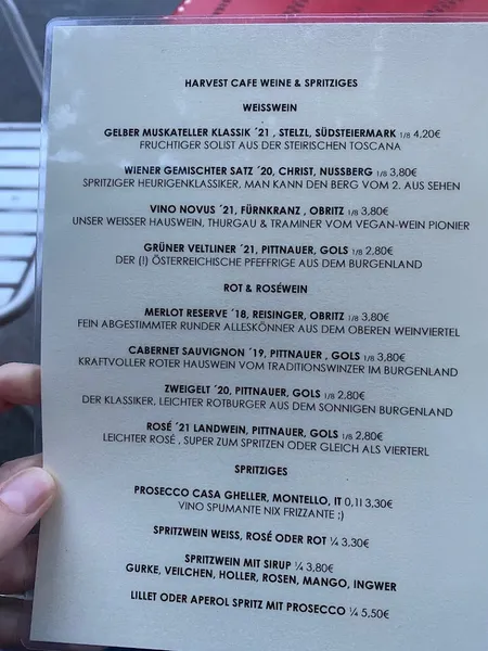 menu 1 of Cafe Harvest