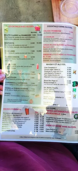 menu 2 of Café Charles