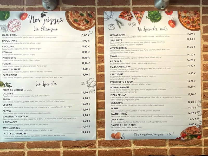 menu 0 of Pizza Paolo