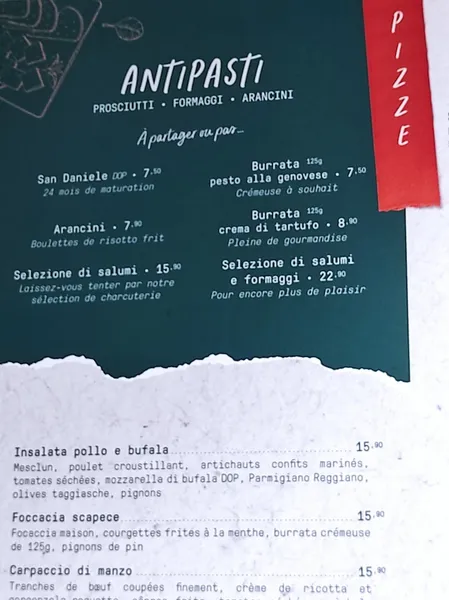 menu 1 of Ciao A Tutti