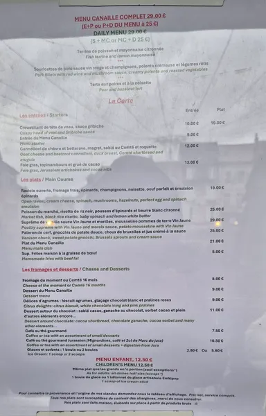 menu 0 of Le Comptoir des Docks Brasserie-Bar-Restaurant