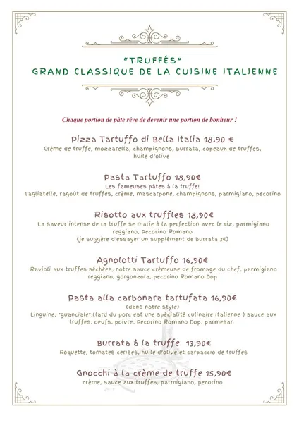 menu 1 of L'Atelier de Francisco
