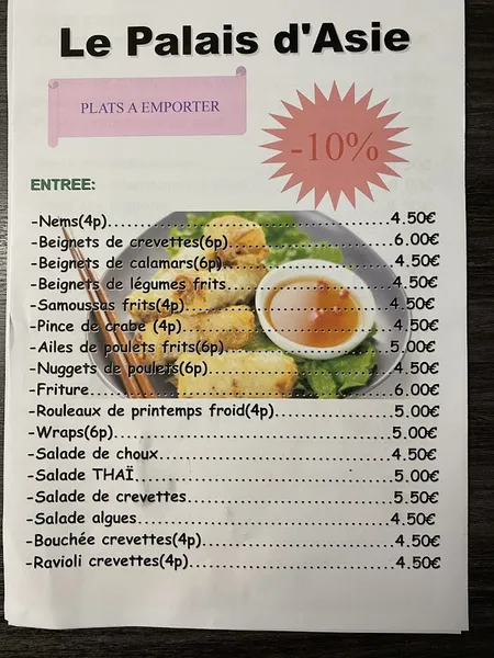 menu 1 of Le Palais D'Asie