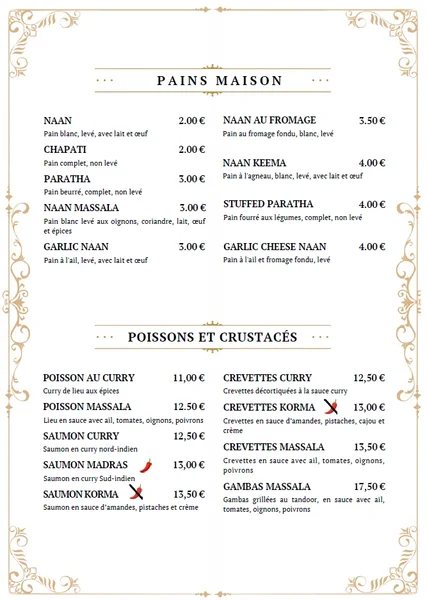 menu 2 of JAIPUR