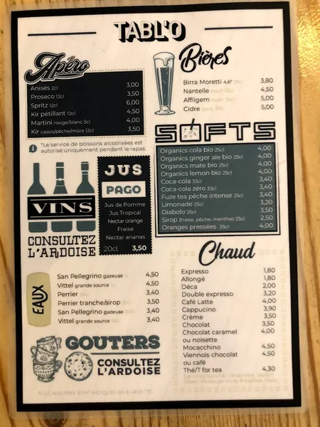 menu 1 of Tabl'O Gourmand