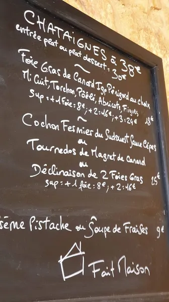 menu 2 of Cabanoix et Châtaigne