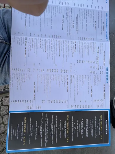 menu 2 of Brasserie du Nord