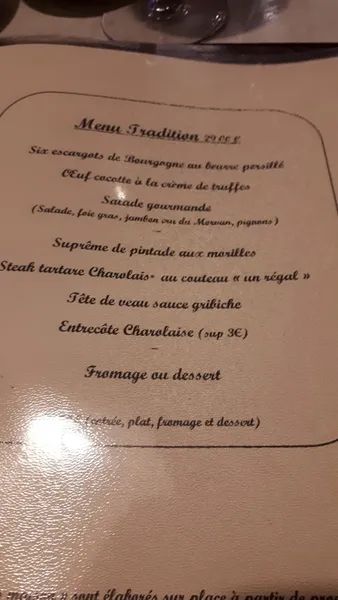 menu 1 of La Halte de L'Abbaye