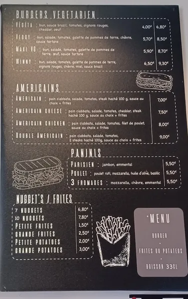 menu 0 of Quebec Burger