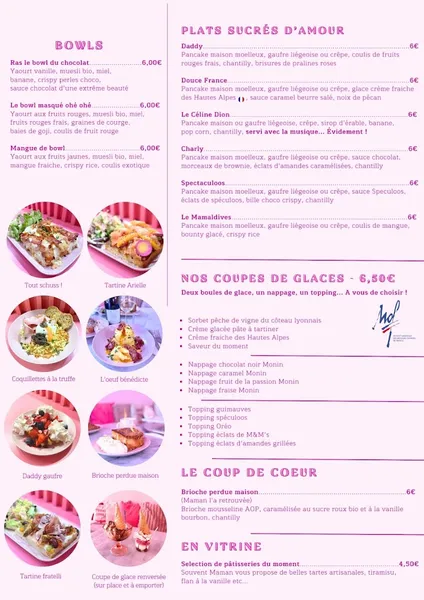 menu 2 of Chez Maman