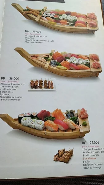 menu 1 of Hoki Sushi.