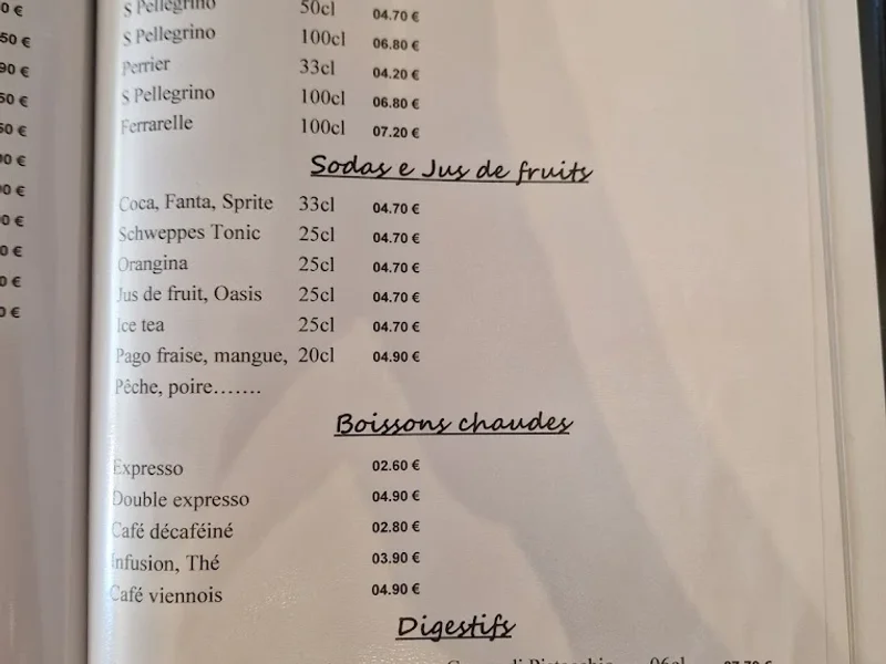 menu 2 of Tesoro Mio
