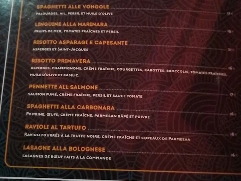menu 1 of La Siciliana