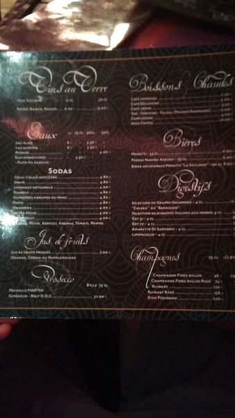 menu 2 of La Siciliana