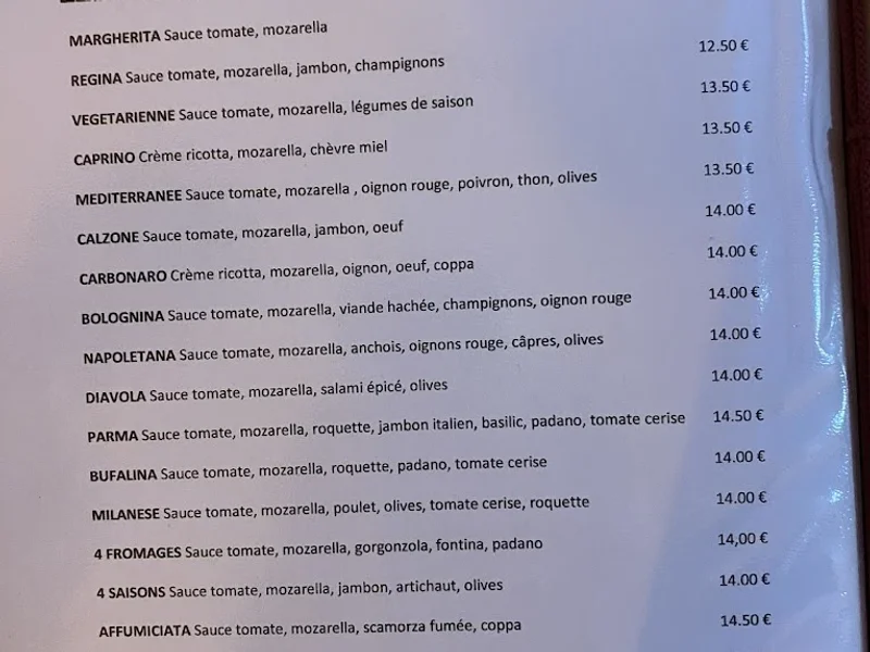 menu 2 of OSTE - Restaurant Italien