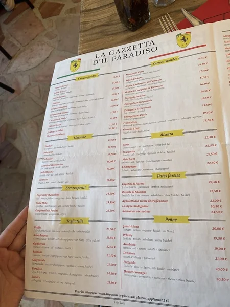 menu 0 of Il Paradiso