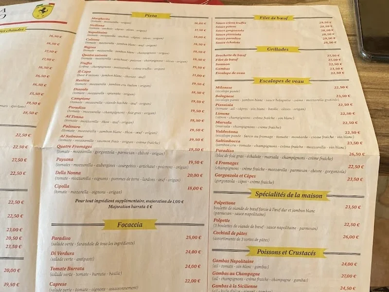 menu 1 of Il Paradiso