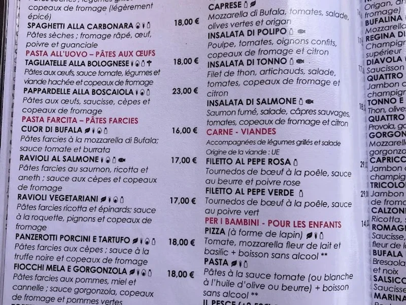 menu 1 of Trattoria du Val