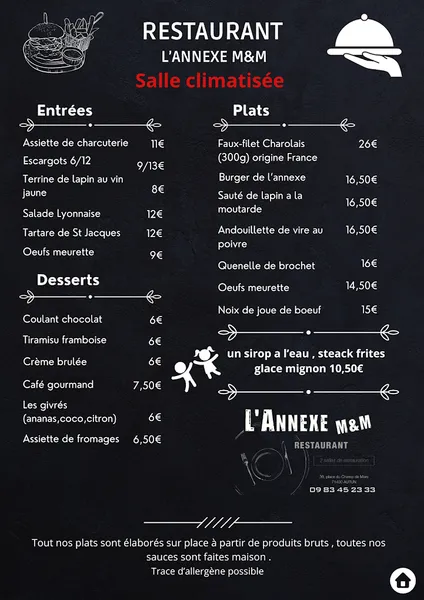 menu 0 of L'ANNEXE M&M