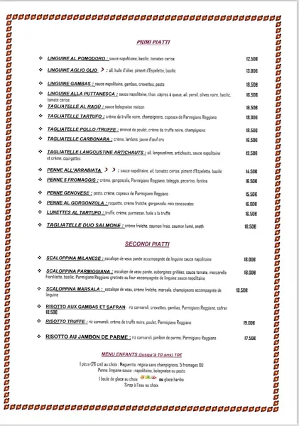 menu 1 of La Primula