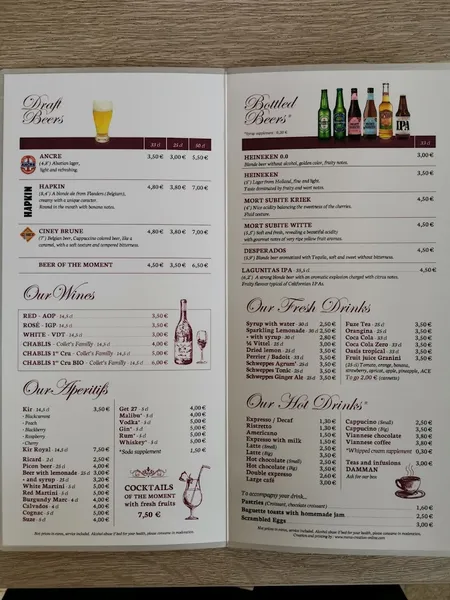 menu 2 of Bar Le Paul Bert