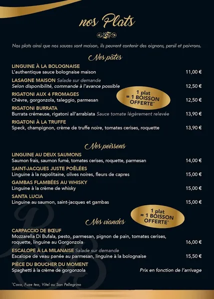 menu 2 of Bassano