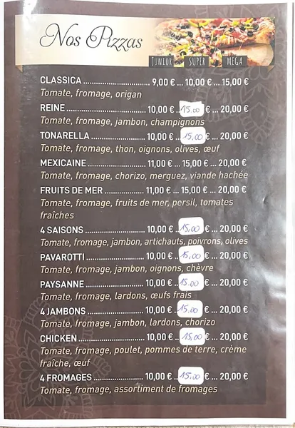 menu 0 of PALAIS DE NADIA