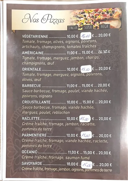 menu 1 of PALAIS DE NADIA