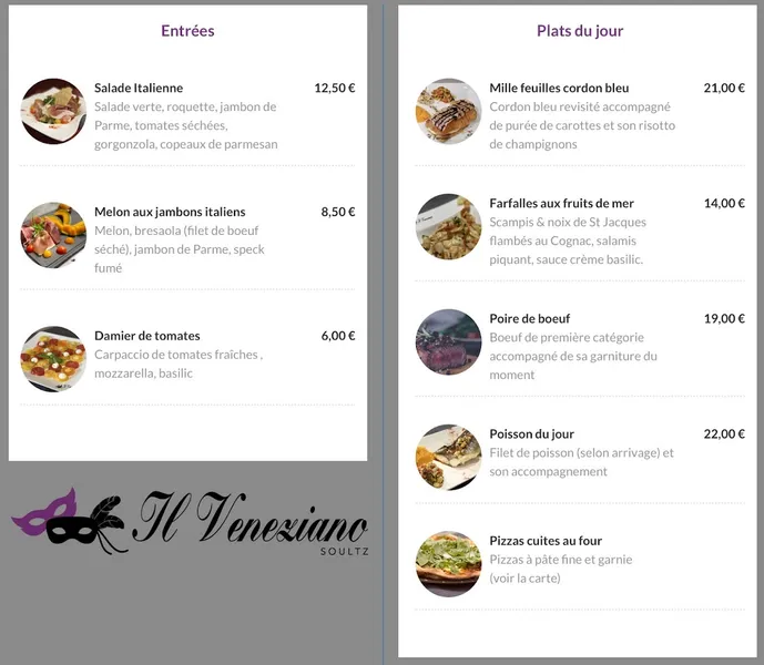 menu 0 of Il Veneziano