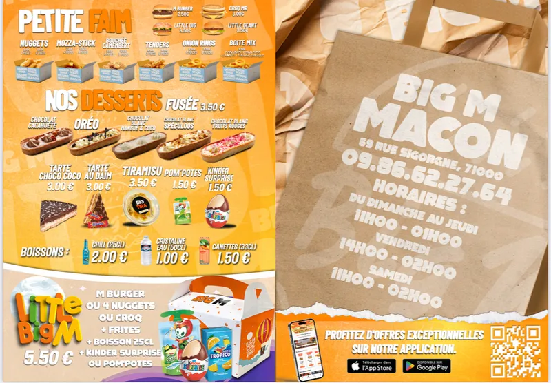 menu 0 of Big M