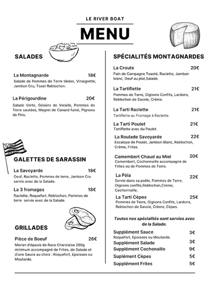 menu 0 of Le River Boat