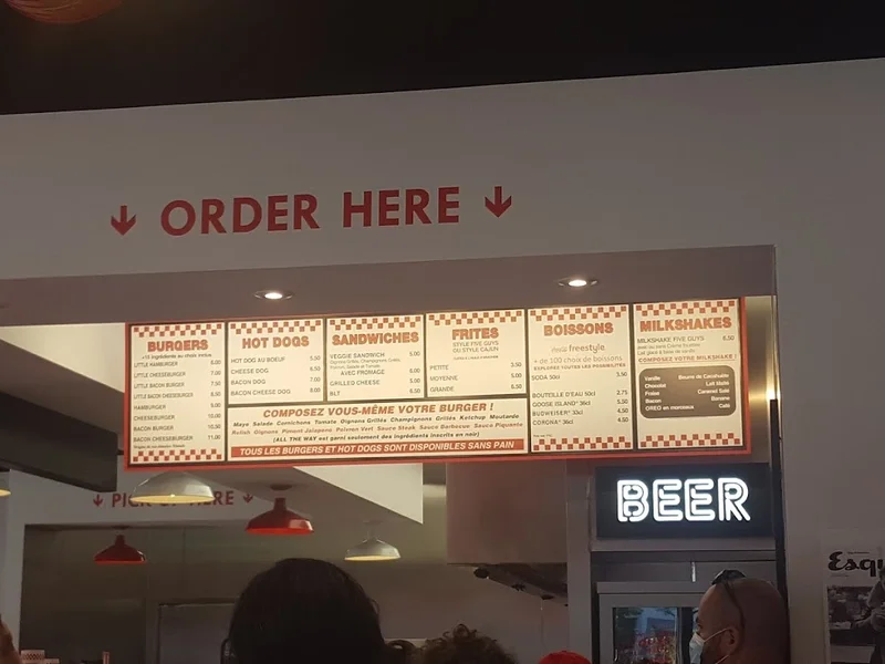 menu 0 of Five Guys Franconville