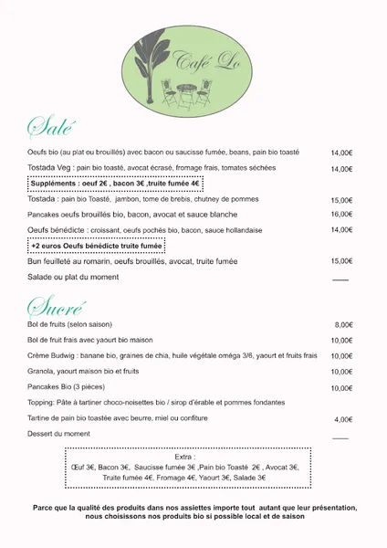 menu 1 of Café Lo