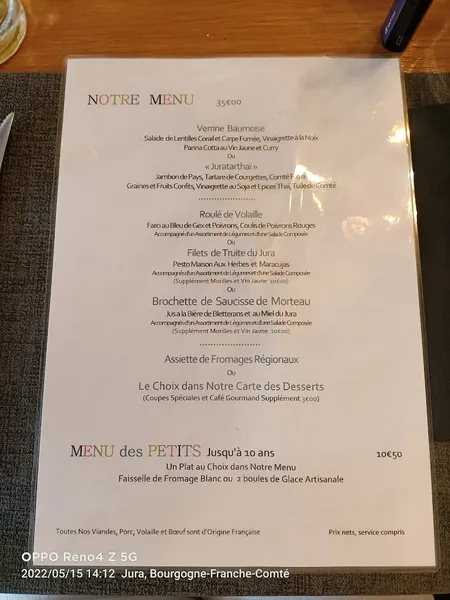 menu 1 of Café Restaurant de l'Abbaye