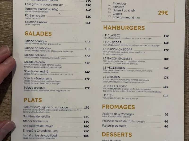 menu 0 of Café de Paris