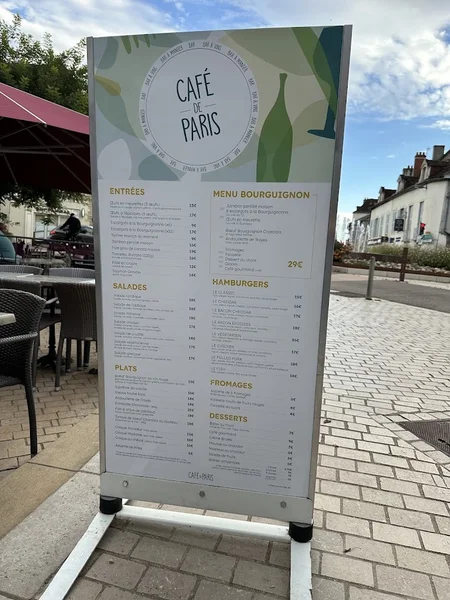 menu 1 of Café de Paris