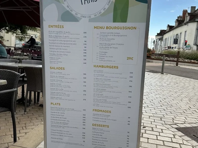 menu 1 of Café de Paris