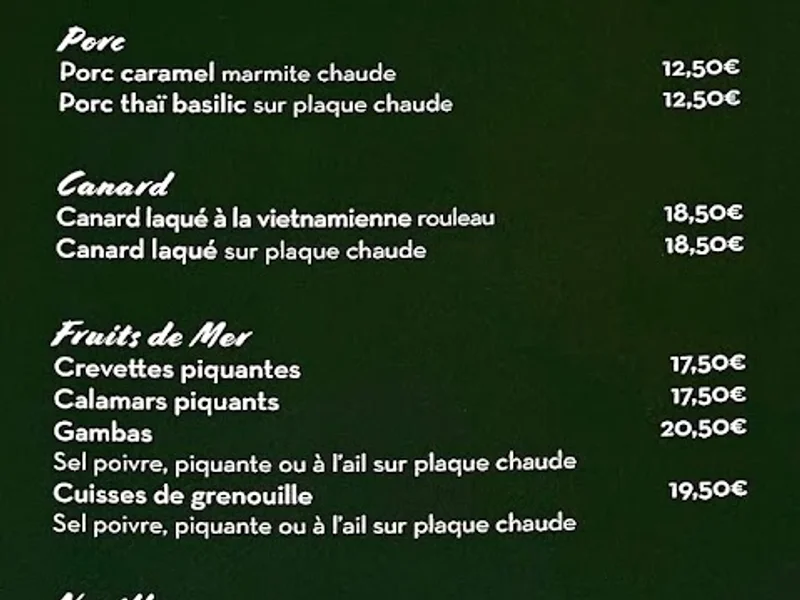 menu 1 of Saveur d'Asie