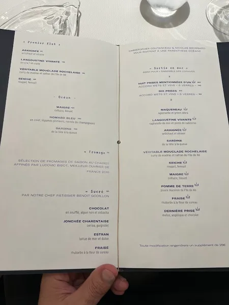 menu 0 of Christopher Coutanceau