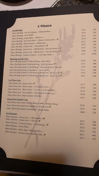 menu 0 of L'Hysope