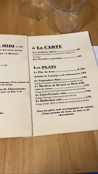 menu 0 of La Crémerie