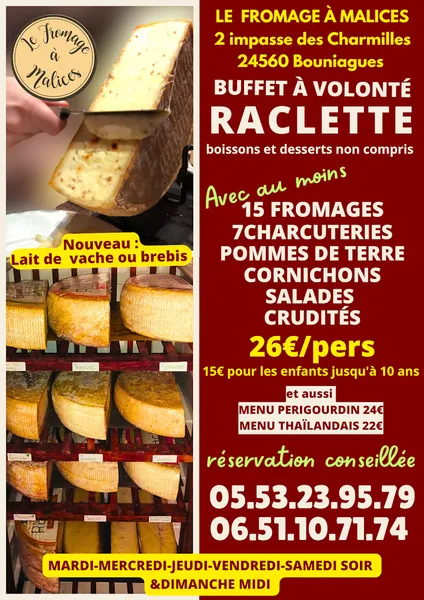 menu 1 of LE FROMAGE À MALICES