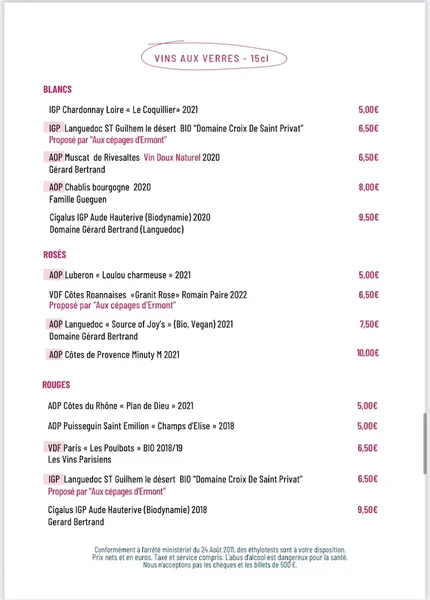 menu 0 of Lolita Ermont