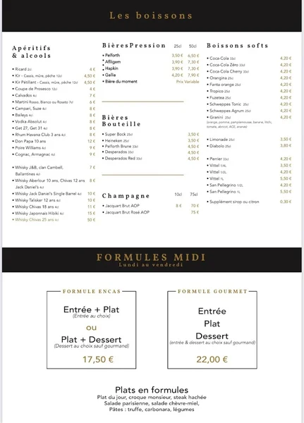 menu 1 of LE COLISEE BY MASSIMO